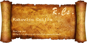 Rakovics Csilla névjegykártya